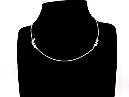 Emporio Armani Ladies Necklace Sterling Silver With Zircon & Mesh Style Chain Cheap