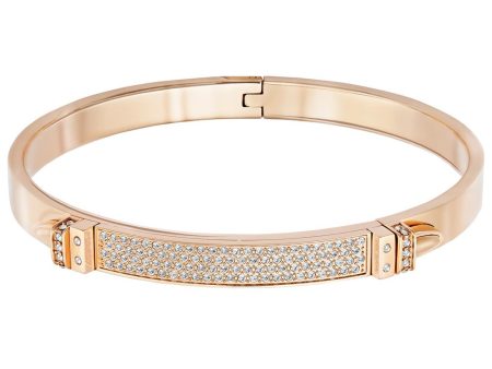 Swarovski Distinct Bangle White, Rose-Gold Tone Plated Online Hot Sale