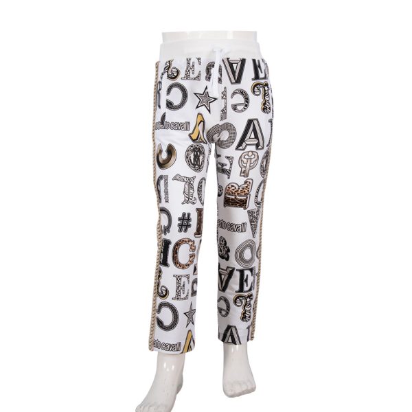 Roberto Cavalli Beige and White Jogging Trousers Online