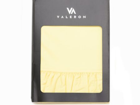 Valeron Plain Dyed Frilled Bedskirt Lemon 200X200 cm For Sale