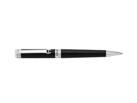 Aigner Pen Stainless Steel With Black Lacquer Upper & Lower Barrel Top Lines For Cheap