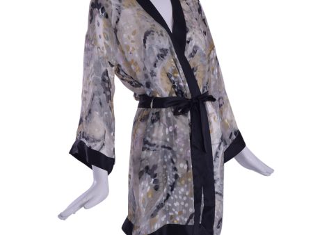 Marjolaine Short Coat Noghtwear Printed Champagne Medium Online now