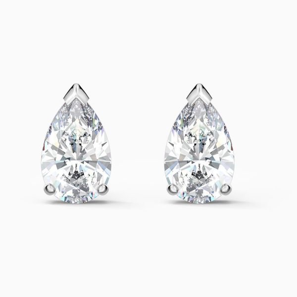 Swarovski Attract Pear Stud Pierced Earrings White One Size Online Hot Sale