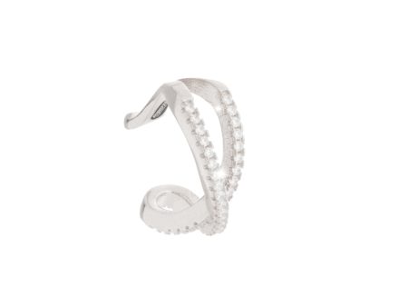 Rebecca, Earring Cuff Rhodium , One Size Online now