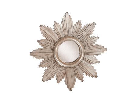 Ethan Allen Silver Sunburst Mirror (66Cm) 66X66 cm For Cheap