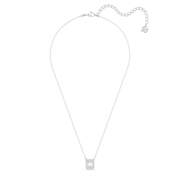 Swarovski Millenia Necklace Square Swarovski Zirconia, White, Rhodium Plated Fashion