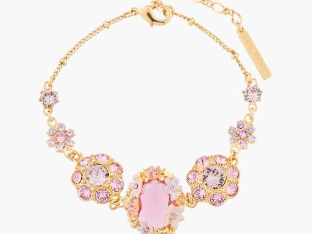 Les Nereides Pink And Pale Violet Flowers On A Pink Stone Bracelet Online Sale