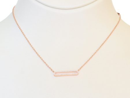 Esprit Necklace Ip Rosegold Chain With Open Bar Style With Stone Pendant For Discount