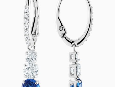 Swarovski Attract Trilogy Round Pierced Earrings Blue One Size Discount