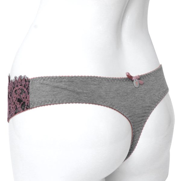 Twinset Thong Panty Grey Old Rose Large Sale