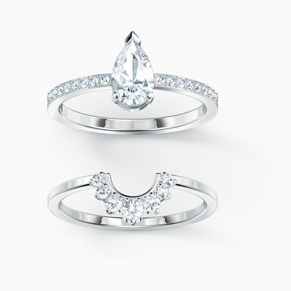 Swarovski Attract Pear Ring Set White 58 For Discount