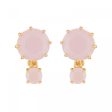 Les Nereides Pink 2 Round Stones La Diamantine Clip On Earrings Online Hot Sale