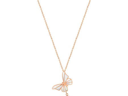 Cerruti Butterfly Rose Gold Necklace Online now