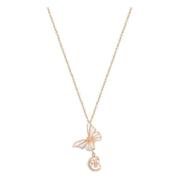 Cerruti Butterfly Rose Gold Necklace Online now