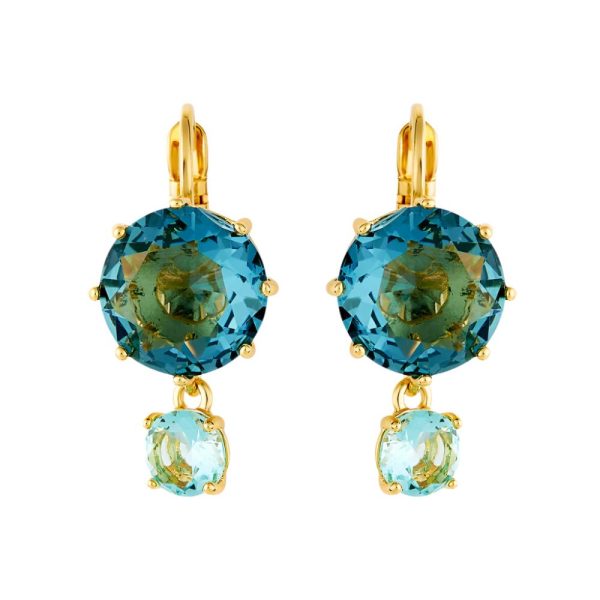 Les Nereides La Diamantine Acqua Azzura Round Stone Sleeper Earrings Online Sale