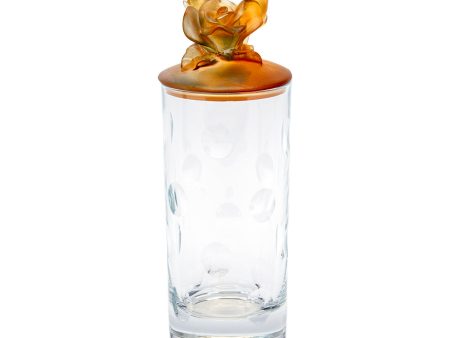 Cristal De Paris Candybox Rose Amber Cover. H 20. 6 Cm Online now