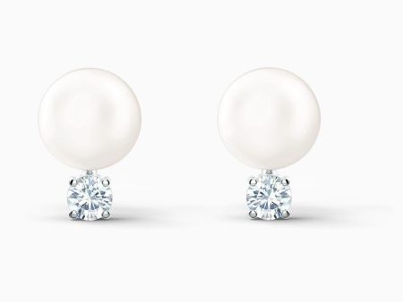 Swarovski Treasure Pearl Pierced Earrings White One Size Online Sale