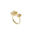 Swarovski Millenia Cocktail Ring Square Cut Crystals, Yellow, Gold-Tone Plated Online