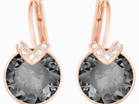 Swarovski Bella V Pierced Earrings Gray, Rose-Gold Tone Plated Supply