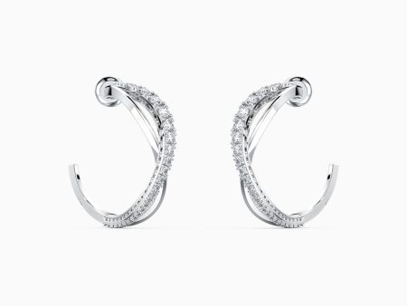 Swarovski Twist Hoop Pierced Earrings White One Size Online