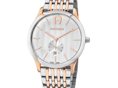 Aigner Tre Men s Watch Stainless Steel With Rose Gold Plated Case on Sale