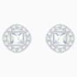 Swarovski Angelic Square Pierced Earrings White, Rhodium Plated Supply