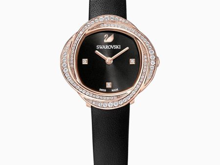 Swarovski Crystal Flower Watch Black Rose-Gold Tone One Size Online Sale