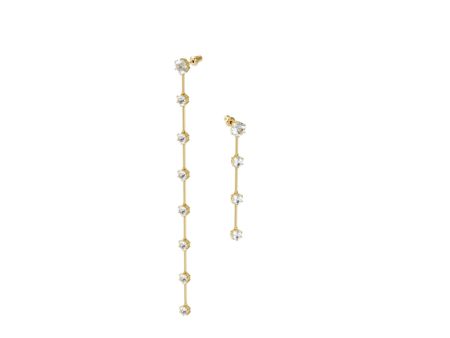 Swarovski Constella Earrings Asymmetrical, White, Gold-Tone Plated Sale