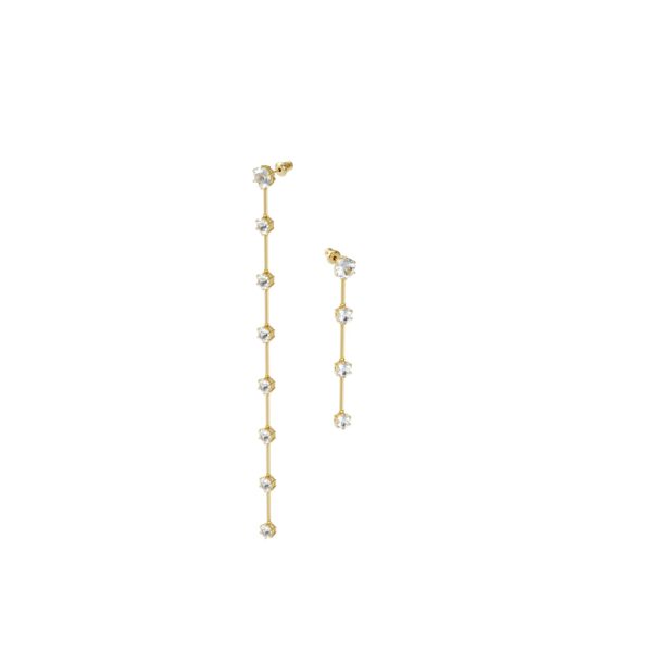 Swarovski Constella Earrings Asymmetrical, White, Gold-Tone Plated Sale