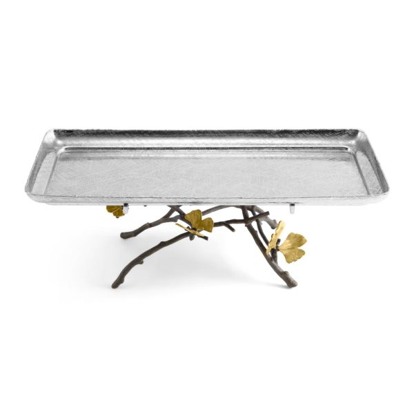 Butterfly Ginkgo Footed Centerpiece Tray For Discount